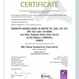 IFTA AG_Unifrutti Mersin BRC Certificate 2015